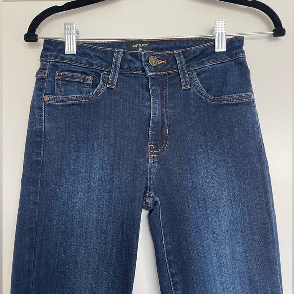 Just Black Denim Straight-Leg Mid Rise Jeans With Fringe Hem Size 26 - Picture 7 of 13